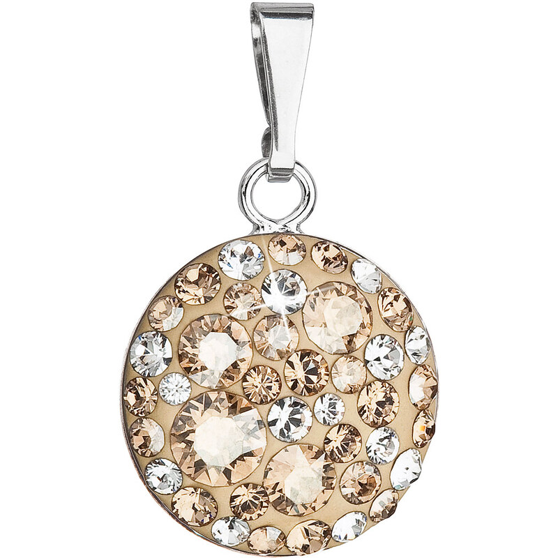 Stříbrný přívěsek s krystaly Swarovski zlatý kulatý 34225.5 gold