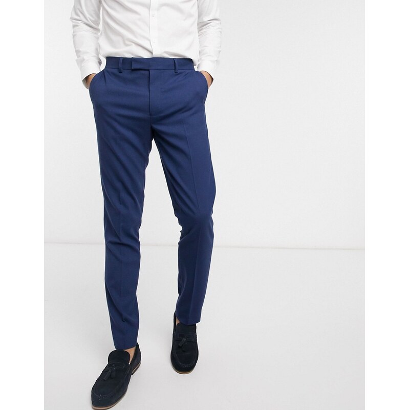 ASOS DESIGN wedding skinny suit trousers in vintage indigo-Navy