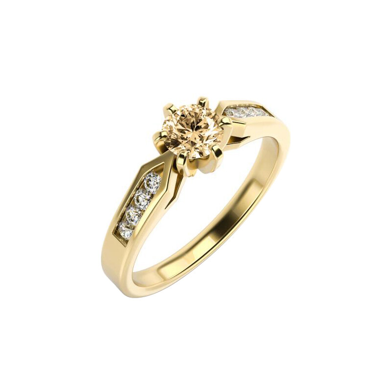 Eppi Zásnubní prsten se champagne diamantem Hulay