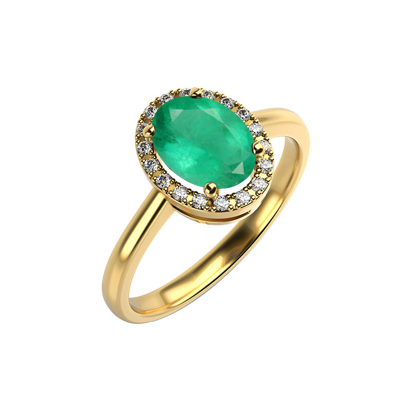 Eppi Smaragdový prsten s diamanty Arya