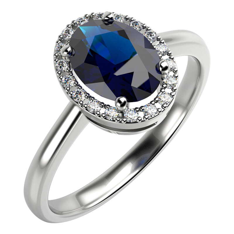 Eppi Safírově modrý prsten s diamanty Arya