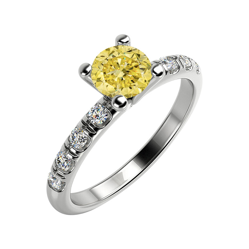 Eppi Zásnubní prsten se žlutým diamantem Sleny