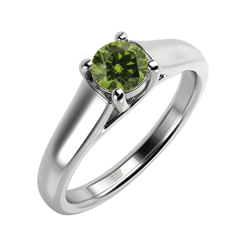 Eppi Zásnubní prsten se zeleným diamantem Donia