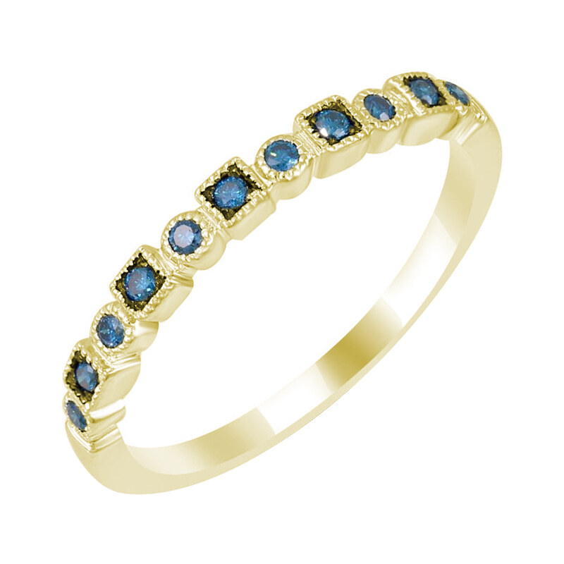 Eppi Zlatý eternity prsten s modrými diamanty Lena