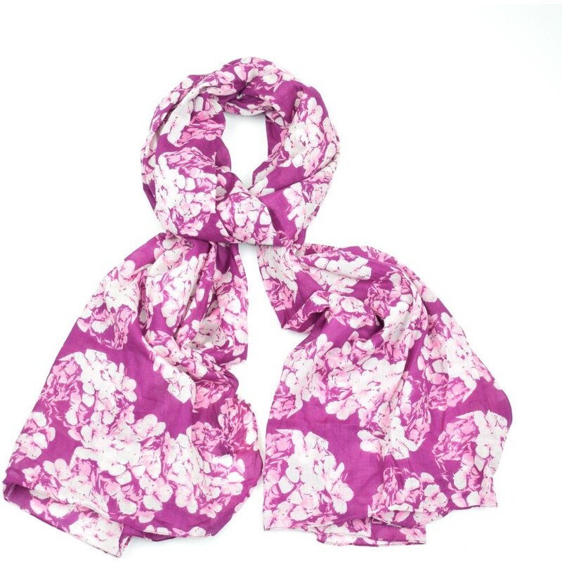 Saffron & Co růžový-bílý dámský maxi šátek Prunella 8