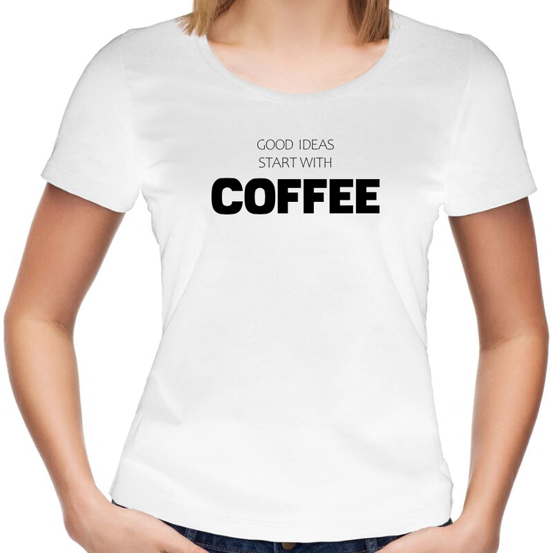 TRIKOO Dámské tričko COFFEE ideas minimalism
