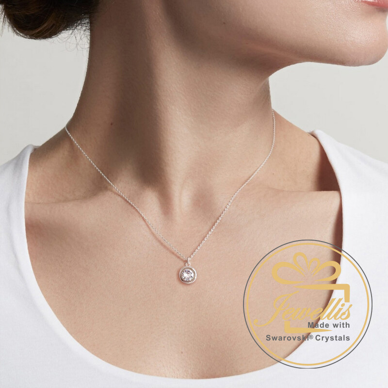 Jewellis ČR Jewellis Ocelový minimalistický set s krystaly Swarovski - Light Rose Shimmer