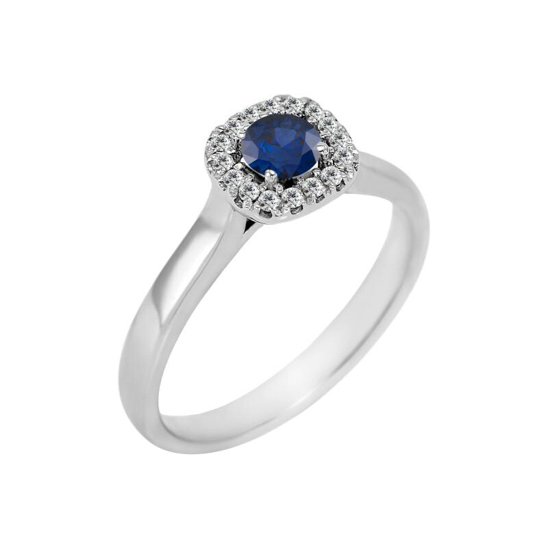Eppi Zásnubní prsten s modrým safírem a diamanty Giada