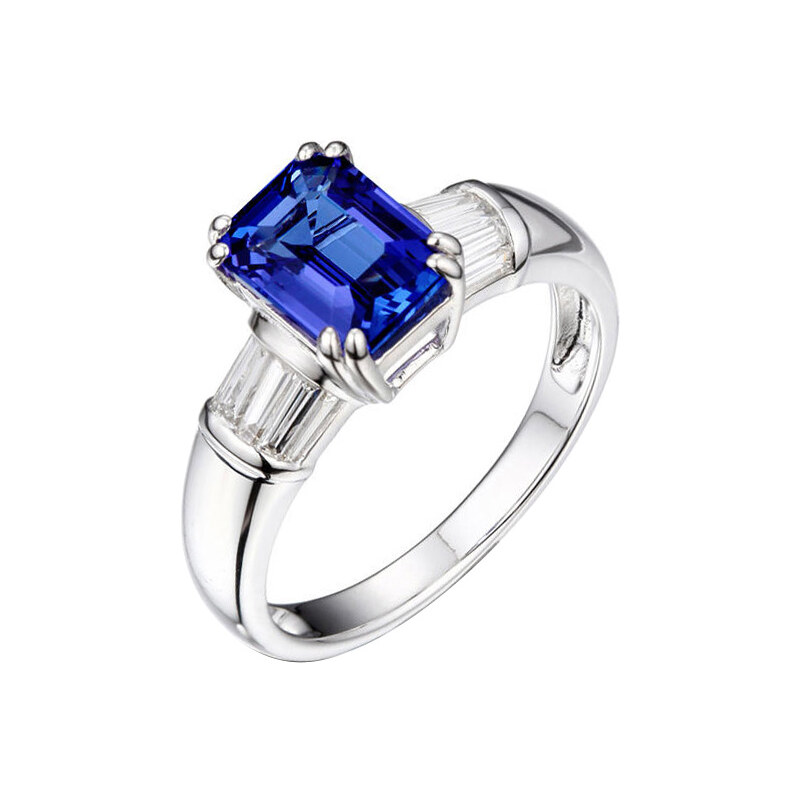 Eppi Zlatý prsten s emerald tanzanitem a diamanty Fiane