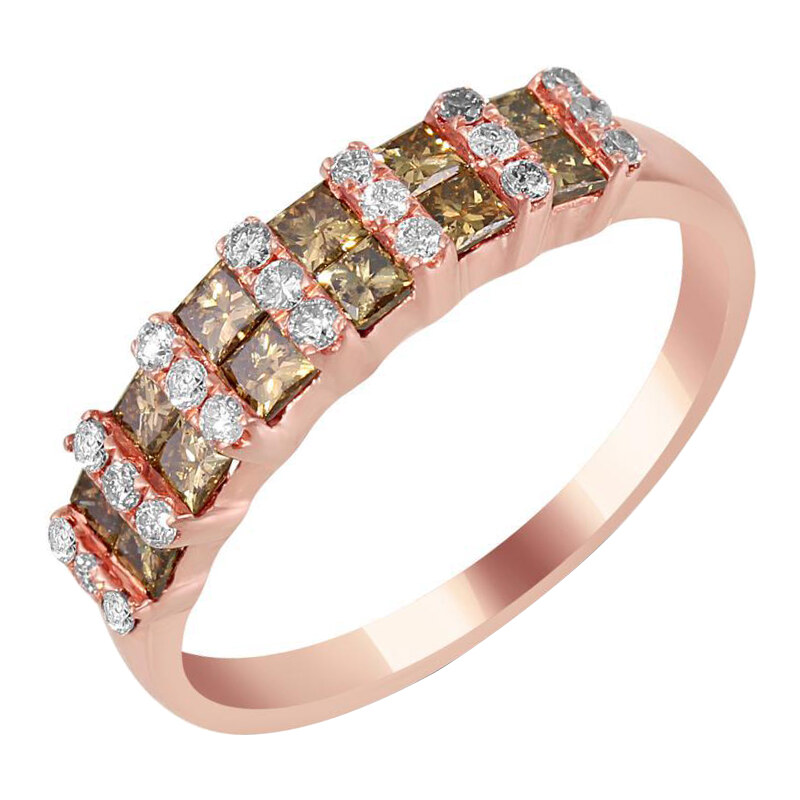 Eppi Zlatý prsten s princess diamanty Qventy
