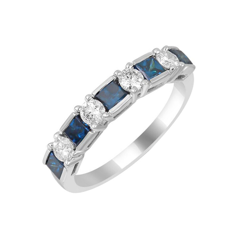 Eppi Zlatý prsten s modrými a bílými diamanty Korinna