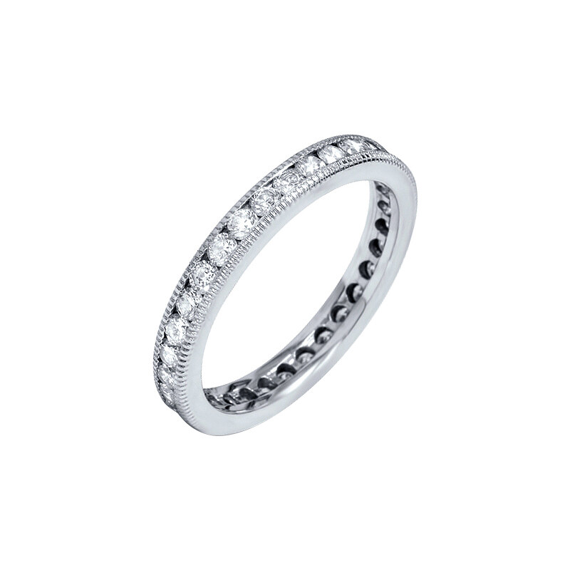 Eppi Elegantní diamantový eternity prsten z bílého zlata Kazia
