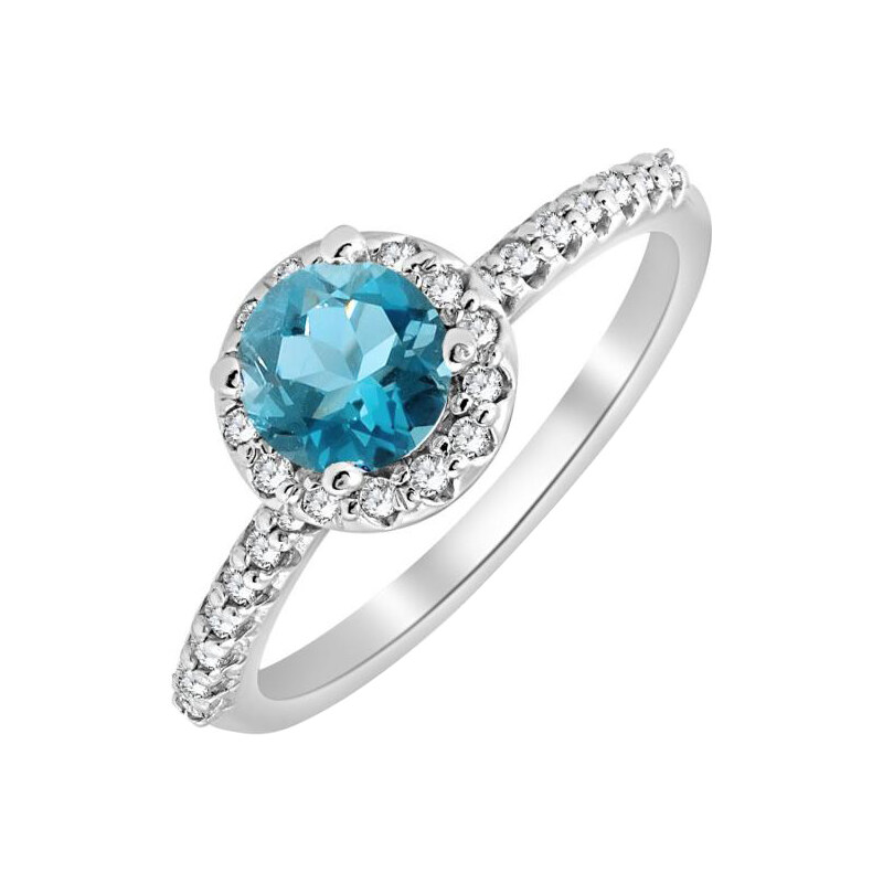 Eppi Halo zásnubní prsten s topazem a diamanty Emeny