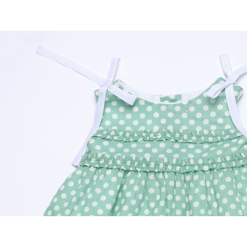 Villalobos Dívčí letní šaty s puntíky zelené Mini