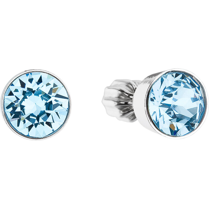Stříbrné náušnice pecka se Swarovski krystaly modré kulaté 31113.3 50494682