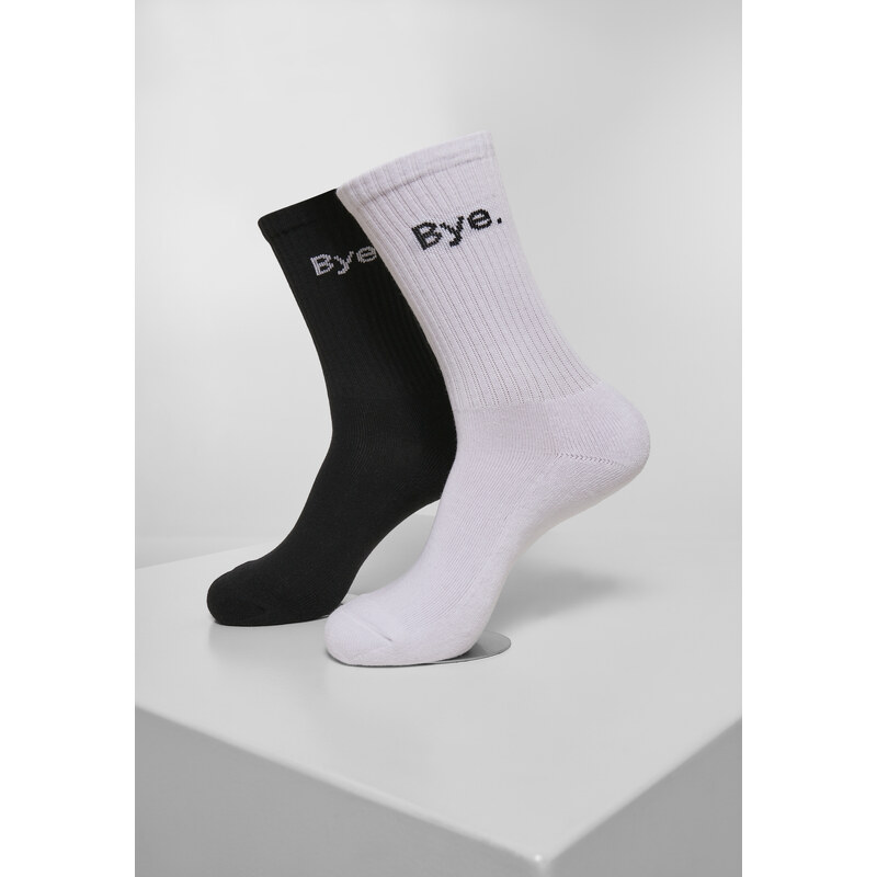 MT Accessoires HI - Bye Socks krátké 2-balení černo/bílé