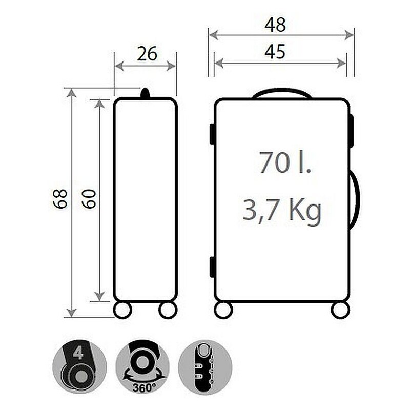 JOUMMABAGS ABS Cestovní kufr Minnie Sunny Day Blue ABS plast, objem 70 l