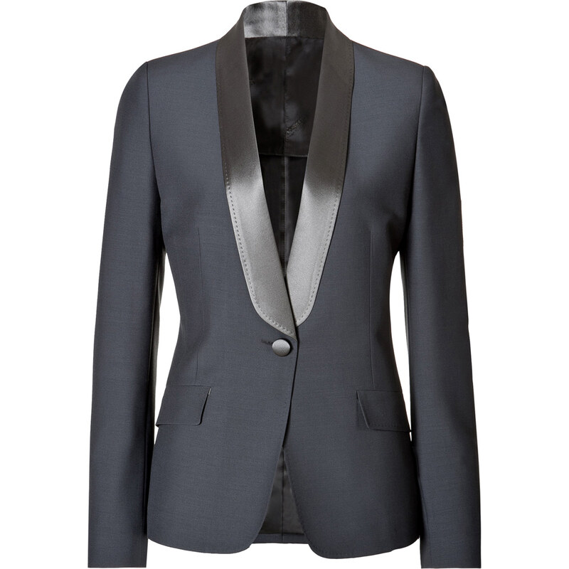 Maison Martin Margiela Wool-Mohair Tuxedo Blazer with Satin Lapel