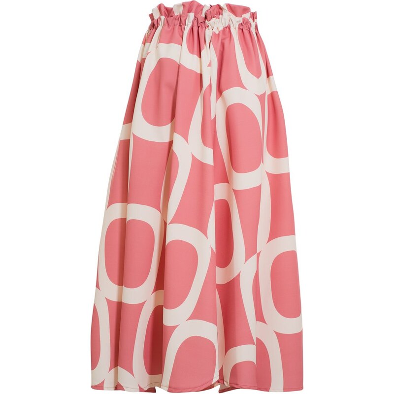 Glamorous by Glam Dámská dlouhá sukně se vzorem růžovo - bílá