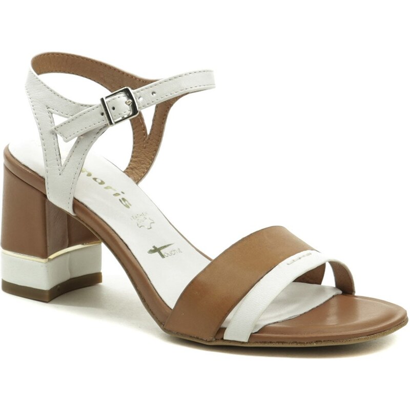 Tamaris 1-28033-24 bílo hnědé dámské sandály