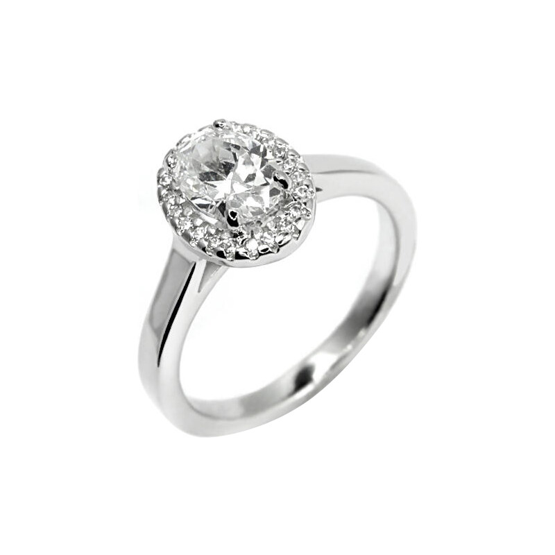 Eppi Romantický zásnubní prsten s oválným diamantem Chastity