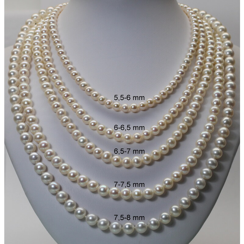 náhrdelník ze sladkovodních perel 6-6,5 mm se stříbrným uzávěrem
