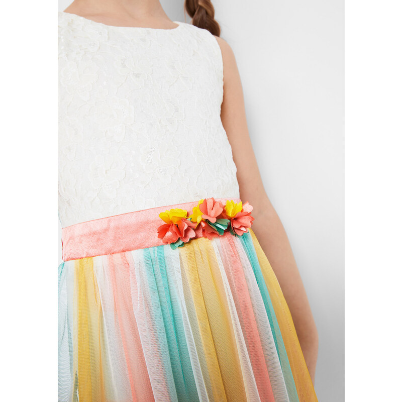 bonprix Slavnostní šaty s barevným přechodem, pro dívky Bílá