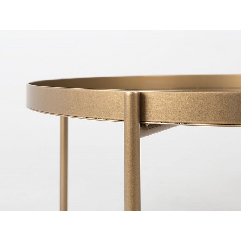 Nordic Design Zlatý kovový konferenční stolek Nollan II 80 cm