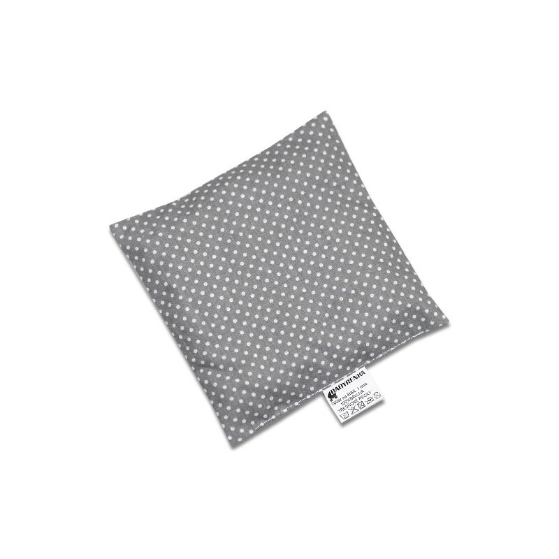 Babyrenka nahřívací polštářek 15x15 cm z třešňových pecek Dots grey