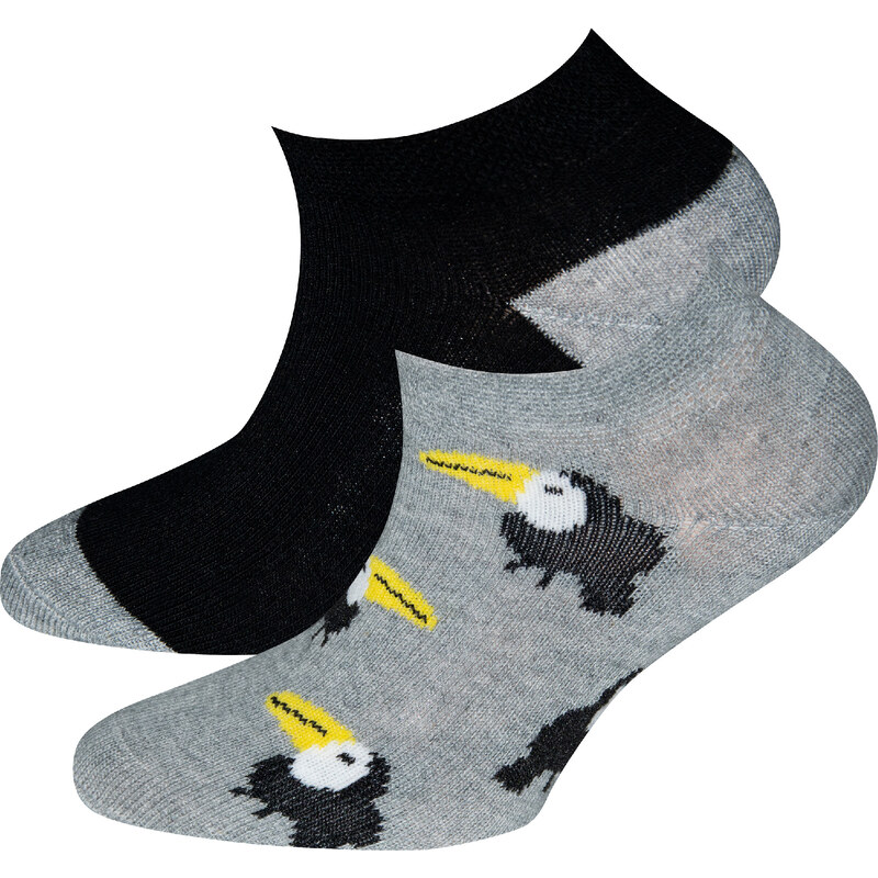 Ewers Dětské ponožky nízké Papoušek (2 páry) šedé