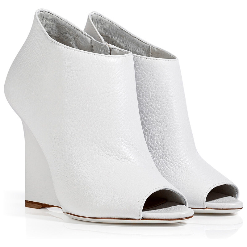 Burberry Shoes & Accessories Leather Peep-Toe Ankle Boots