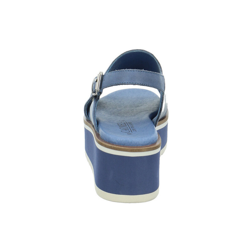 CARMELA dámské kožené sandále na platformě 67319 modré