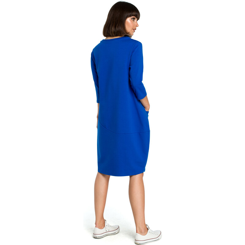 BeWear Dámské midi šaty Czesl B083 tmavě modrá L