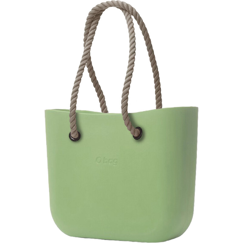 O bag kabelka Pistacchio/Salvia s dlouhými provazy natural
