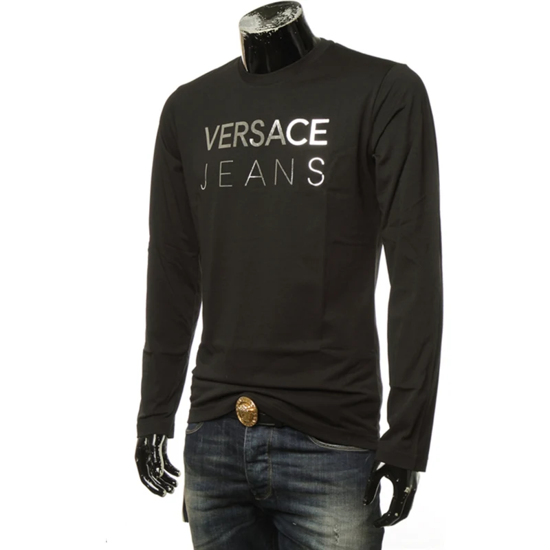 Tričko s dlouhým rukávem Versace Jeans - Black - GLAMI.cz