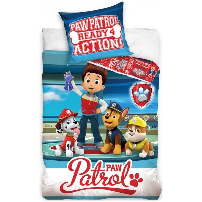 Carbotex Dětské bavlněné ložní povlečení Tlapková patrola - Paw Patrol Ready 4 Action - 100% bavlna - 70 x 90 cm + 140 x 200 cm