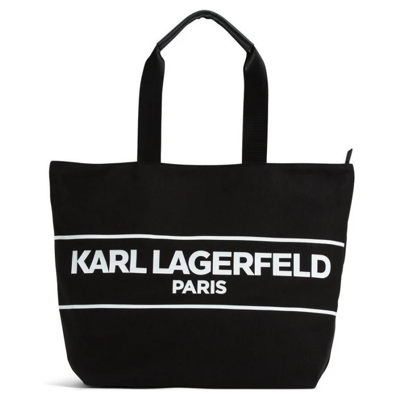 Karl Lagerfeld plátěná taška Kristen black logo - GLAMI.cz