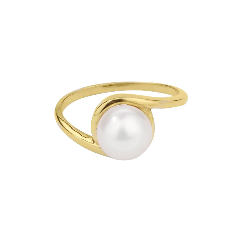 Eppi Zlatý prsten s akoya perlou Abhinava