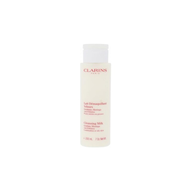 Clarins Cleansing Milk With Gentian 200 ml čisticí mléko pro mastnou a smíšenou pleť pro ženy