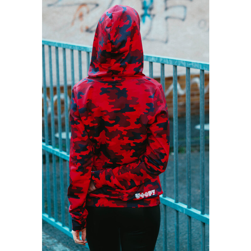 UTOPY Dámská sportovní mikina Art of CAMO RED fullprint