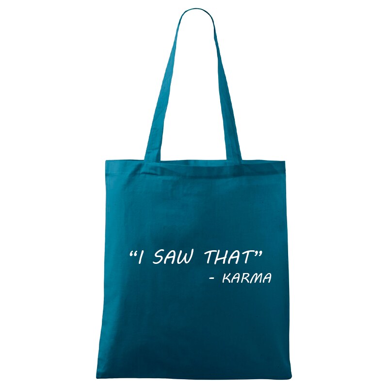 Roni Syvin + Adler/Malfini Ručně malovaná menší plátěná taška - "I Saw That" - Karma