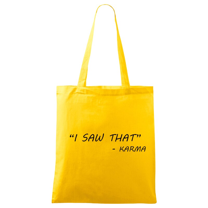 Roni Syvin + Adler/Malfini Ručně malovaná menší plátěná taška - "I Saw That" - Karma