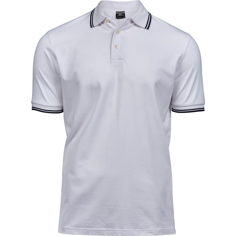 Tee Jays pánská polo košile krátký rukáv bavlna s elastanem mini piqué proužky