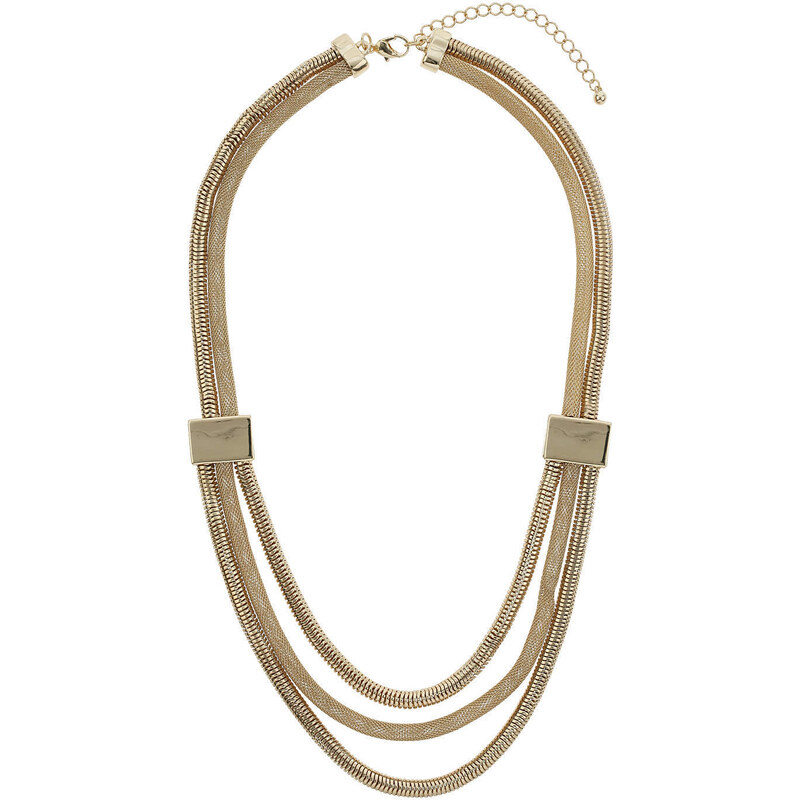 Topshop Mesh And Snake Chain Necklace