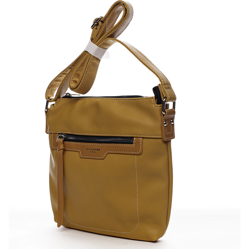 David Jones Praktická dámská crossbody kabelka City style, žlutá