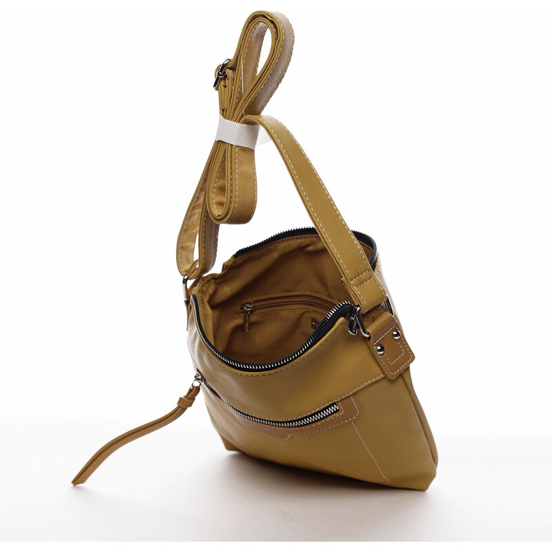 David Jones Praktická dámská crossbody kabelka City style, žlutá