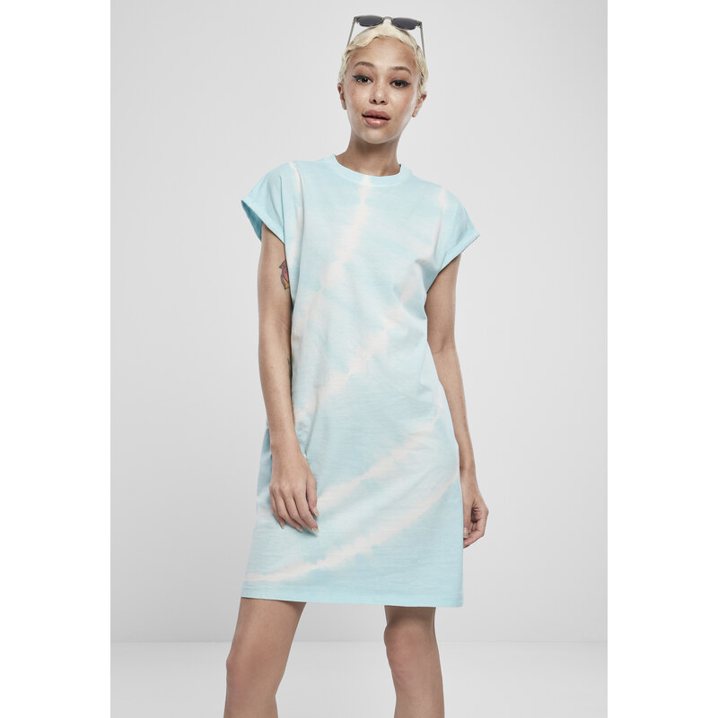 Urban Classics Dámské šaty Tie Dye modré 108962369