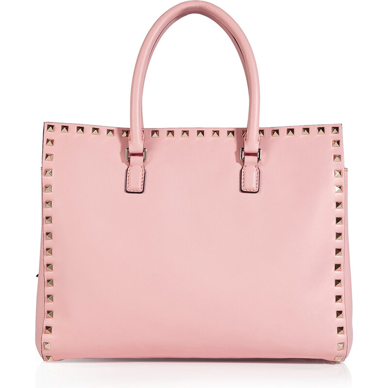 Valentino Leather Studded Shopper Tote