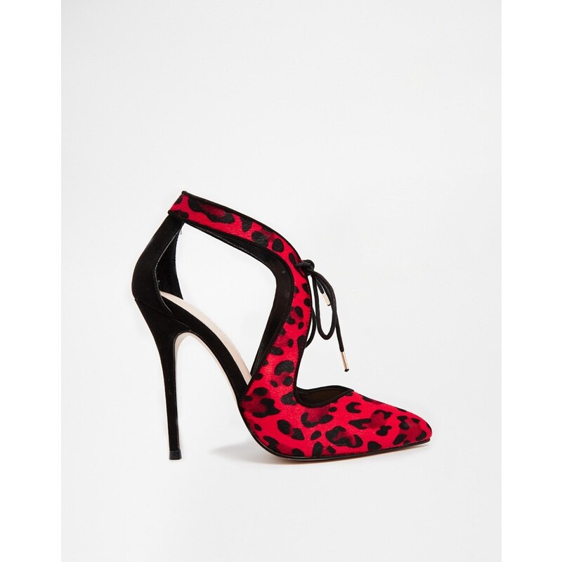 Carvela Ghost Leopard Pony Print Print Cut Out Shoes - Red