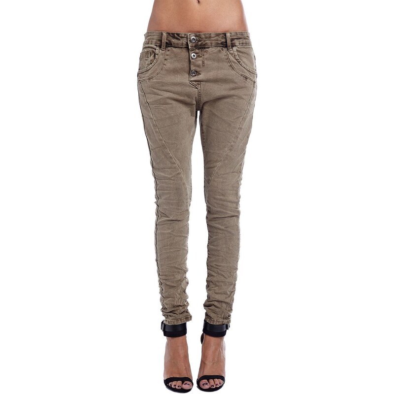 Baggy jeans Q2 béžové Velikost: 34/XS